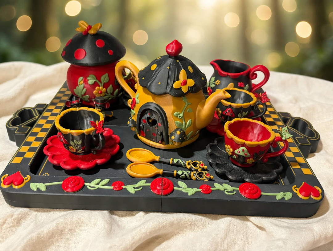 Complete Whimsical Tea Set & Tray