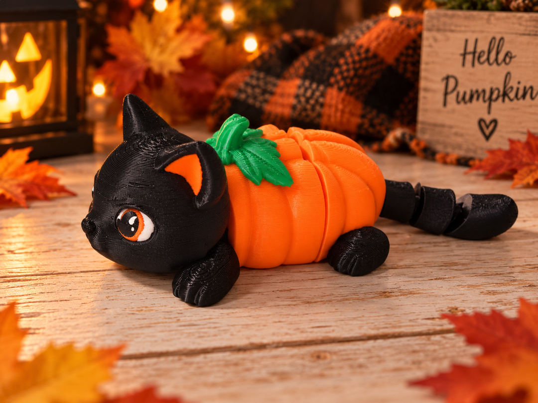Halloween Pumpkin Cat Flexi